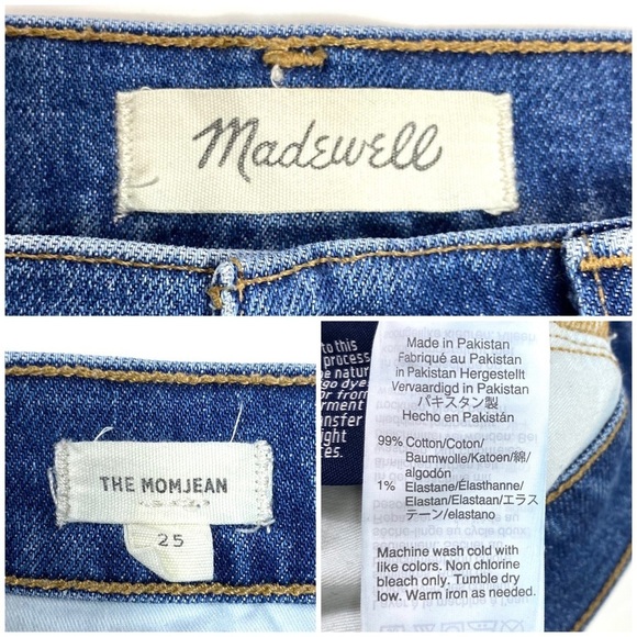 MADEWELL The MomJean Comfort Stretch Edition Jeans Style #K9929 Size 25 - Picture 7 of 10